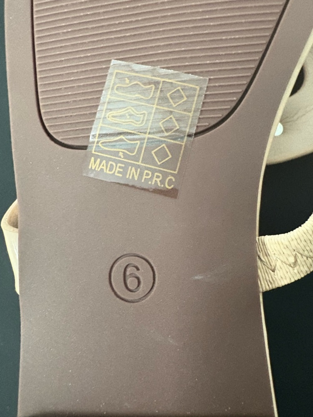 Gold-Accent Nude Slide Sandals - Picture 6 of 6